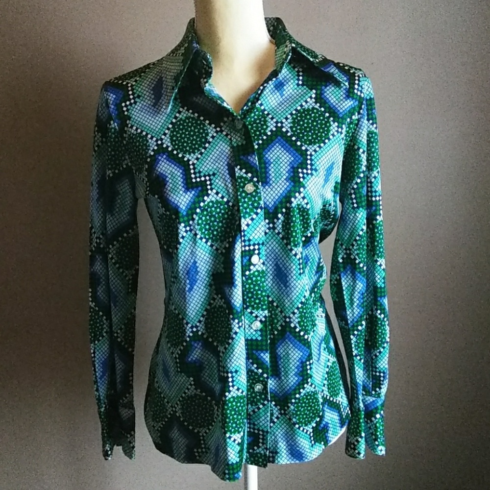 Kolor Tron Vintage Blue/Green Shirt